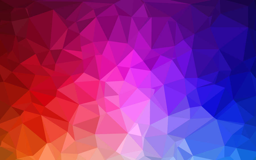 Motif abstrait de triangles géométriques en rouge, violet et bleu wallpaper.