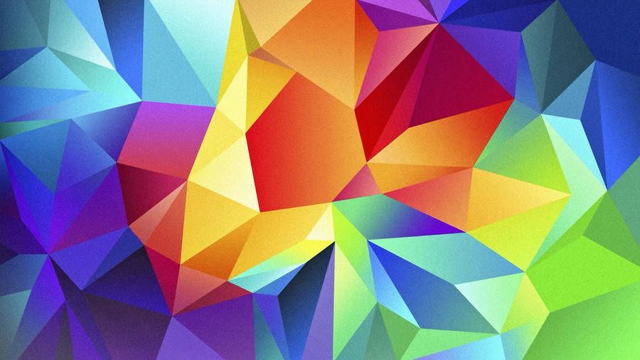 Papier peint abstrait prisme triangulaire coloré.