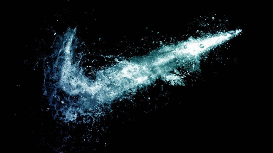 Kul bakgrunn av Nike vannsymbol laget av havbobler.