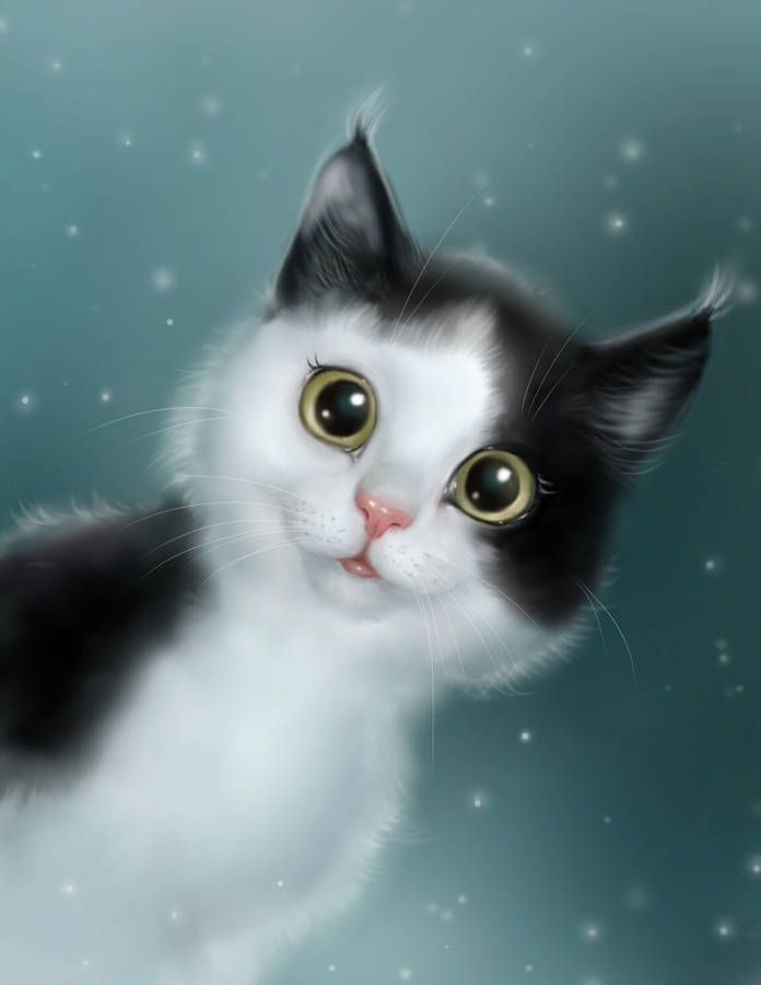 Preview wallpaper cat, cute, pet, art