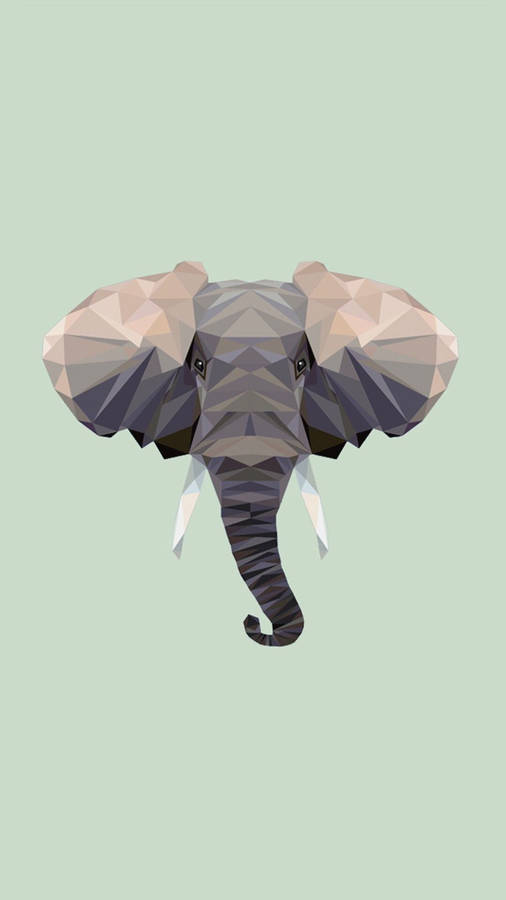 Elefant polysfære kunst blek grønn mobil bakgrunnsbilde.