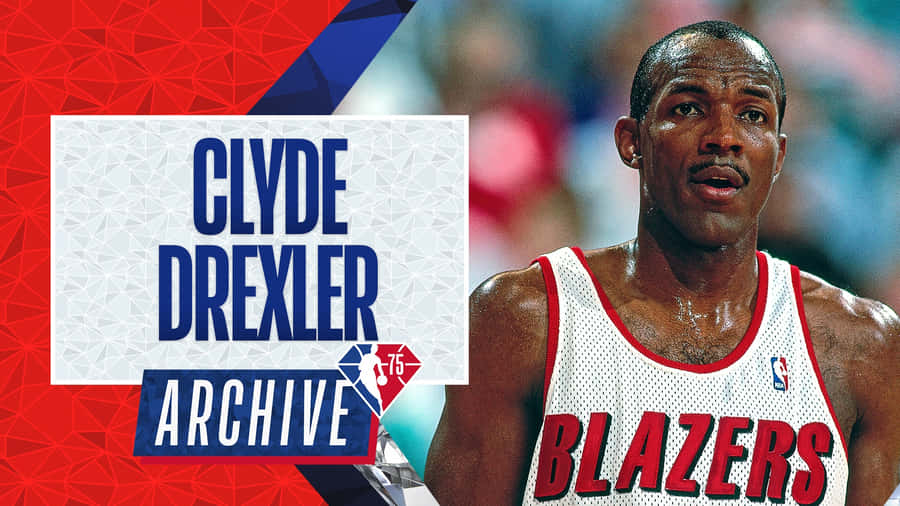 Fotografi Clyde Drexler Blazers Forward