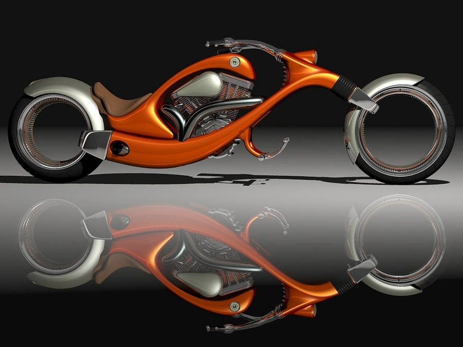 Preview wallpaper motorcycle, orange, stylish