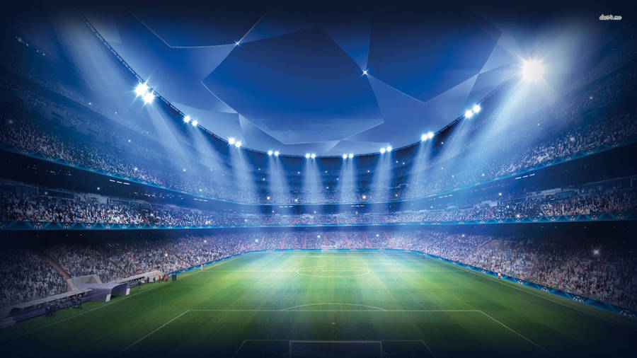 Gloeiend sportstadion voor voetbal wallpaper.