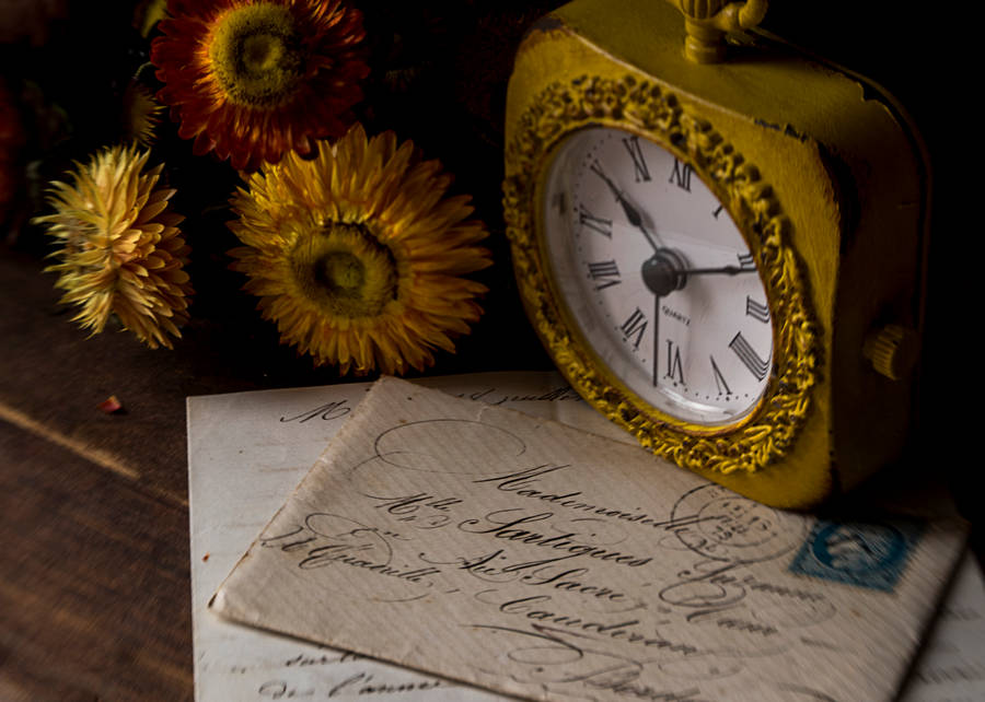 Preview wallpaper clock, writing, vintage, aesthetics