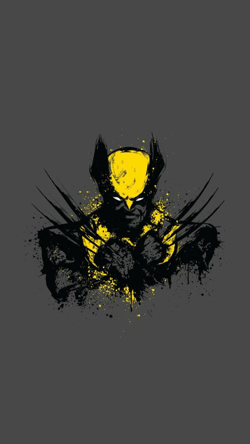 Grunge kunstverk Wolverine i grå tapet