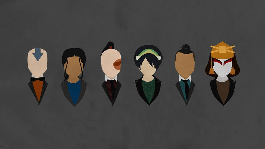 Art vectoriel minimaliste des personnages de Avatar : Le Dernier Maître de l'Air wallpaper.