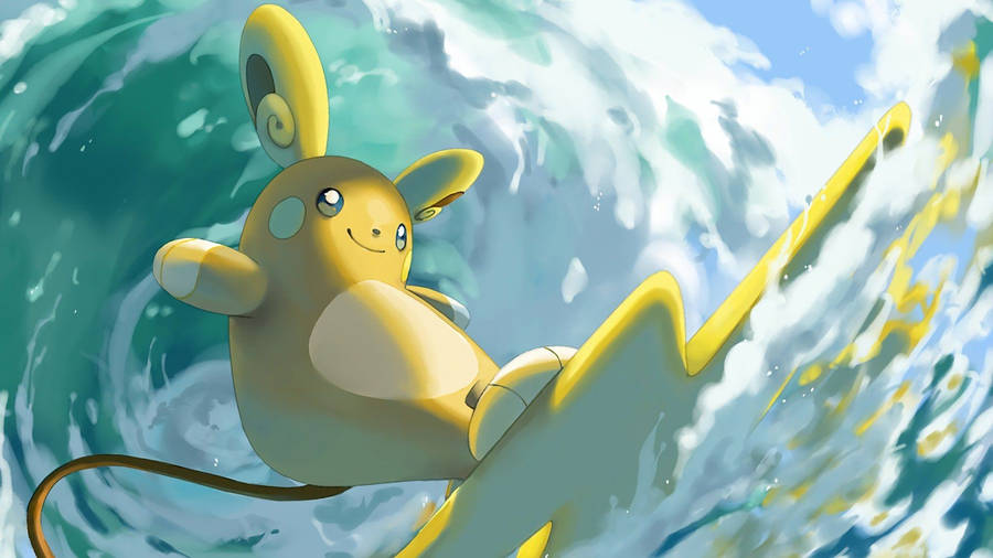 "Raichu beim Surfen!"