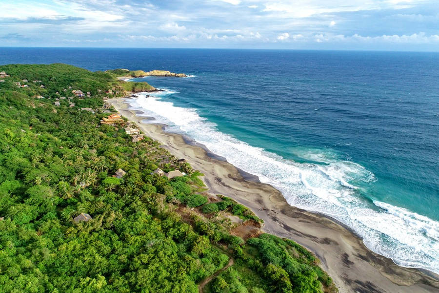 Einwunderschöner Strand in Oaxaca