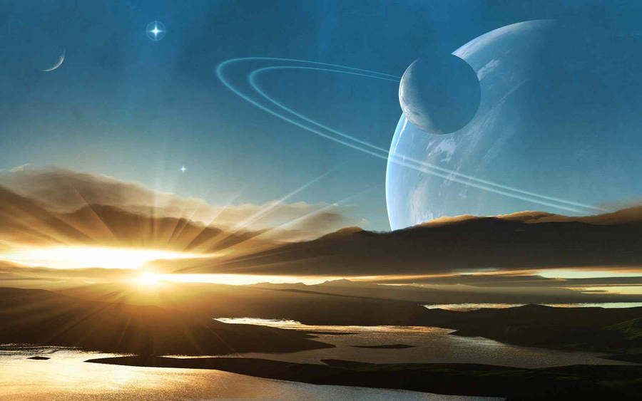 Fond d'écran Lever de Saturne