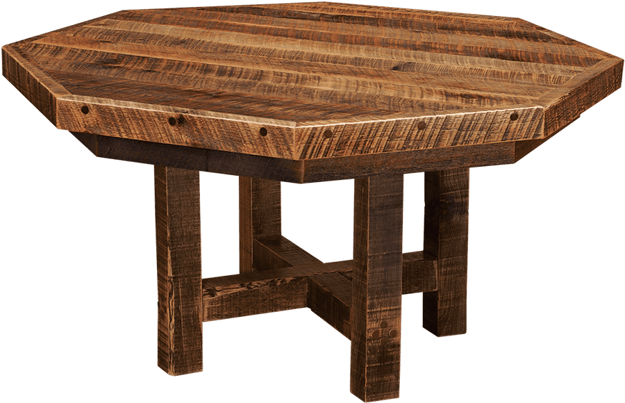 Rustic Wooden Octagonal Dining Table.png