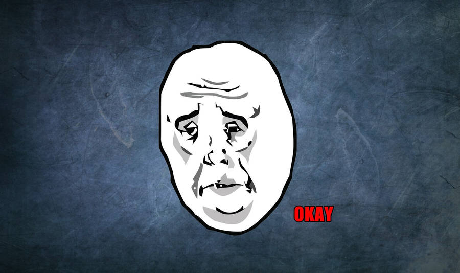 Mème rage comic triste avec un vieux visage disant d'accord sur un fond bleu-gris.