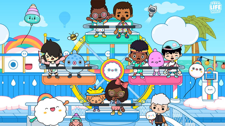 Diversiónen el parque de atracciones Toca Boca