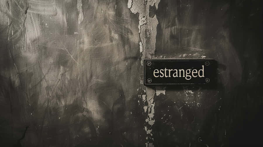 Sinal 'Estranged' em Parede Envelhecida.jpg