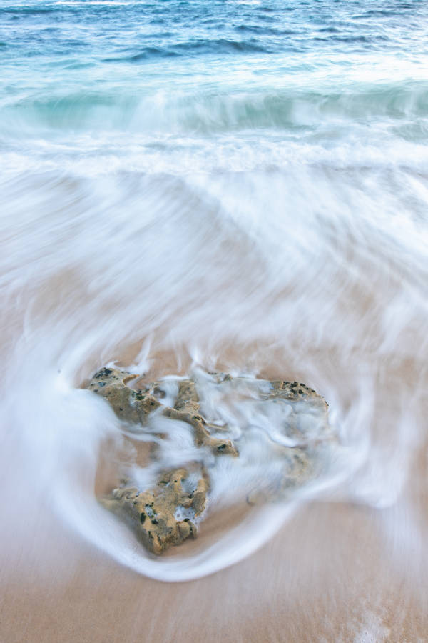 Preview wallpaper beach, stone, waves, sea