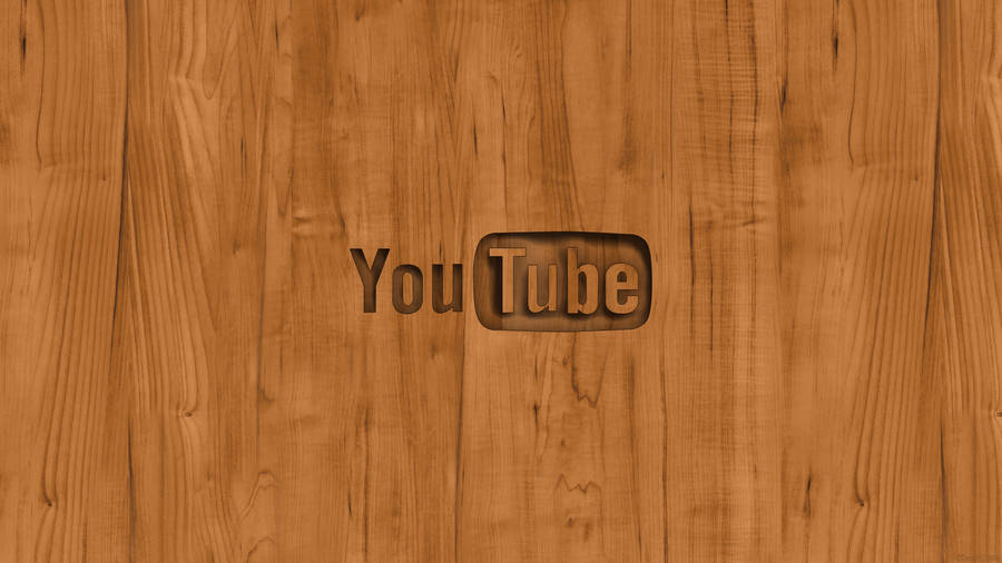 Logotipodo YouTube com textura de madeira.
