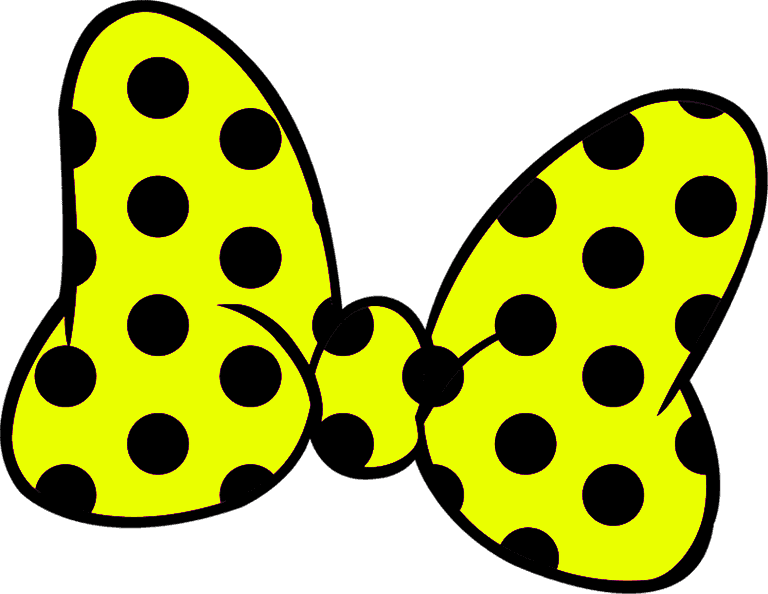 Yellow Polka Dot Bow Illustration