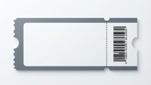 Sleek movie ticket template with clean design and barcode