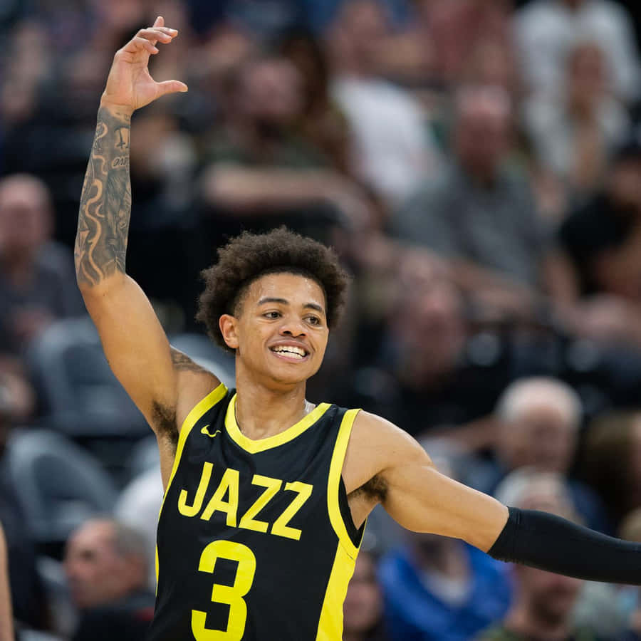 Giocatore di Basket Celebrazione Jazz Numero 3