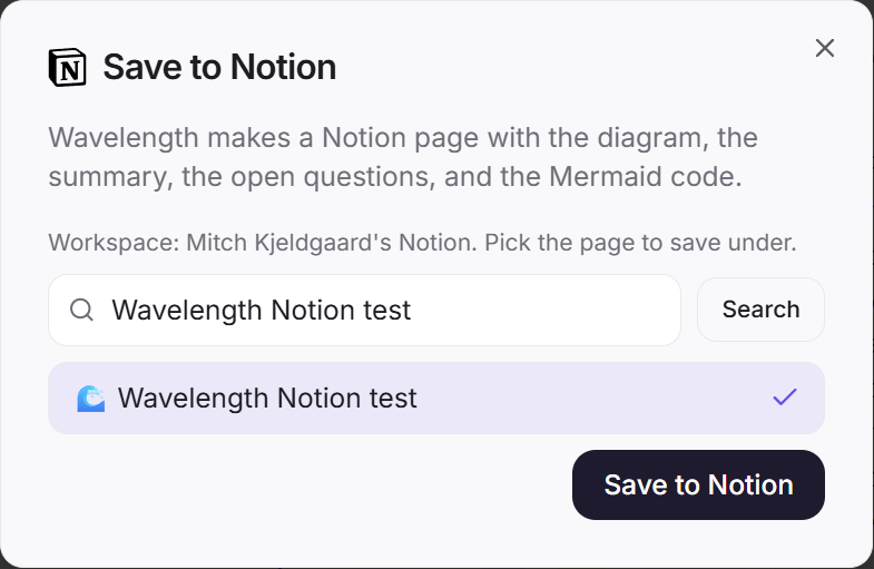 Open Share, then More formats, then Save to Notion. Pick the page to save under.