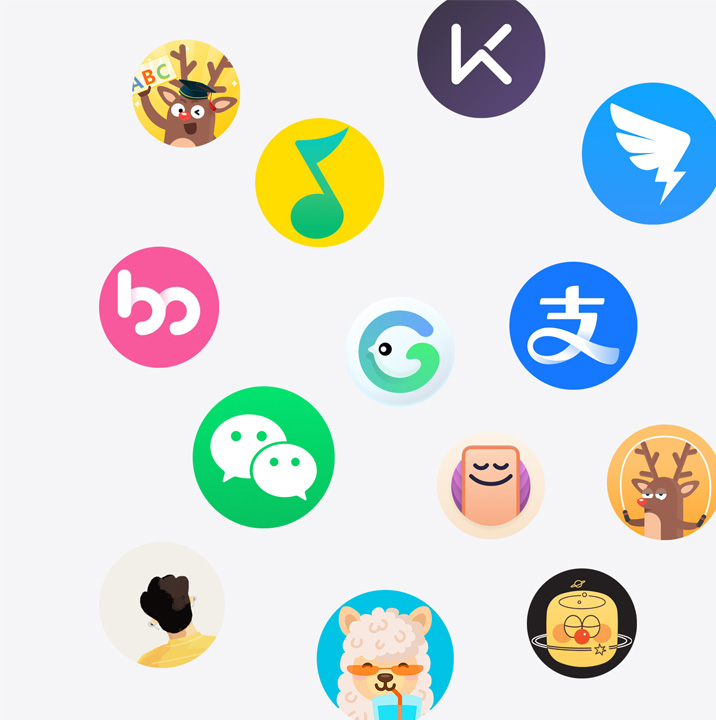 多款来自 App Store 的 Apple Watch app 图标，包括微信、支付宝、QQ 音乐、钉钉、Keep 以及其他 app。