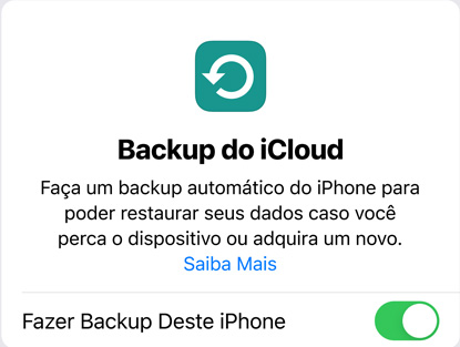 Imagem que mostra a quantidade de dados usado pelo Backup do iCloud