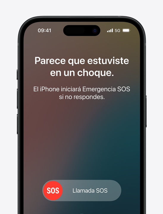 Un iPhone muestra un mensaje de seguridad luego de detectar automáticamente un accidente automovilístico grave.