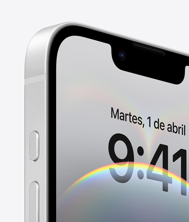 Primer plano de una pantalla con Ceramic Shield superresistente.