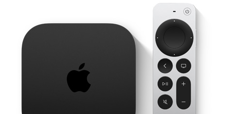 Apple TV 4K con un mando Siri Remote al lado