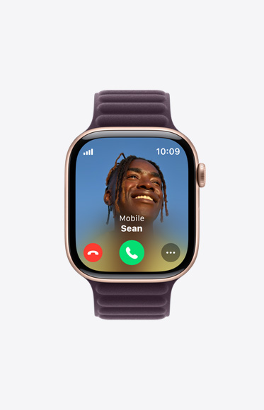 Et indgående opkald på Apple Watch Series 10.