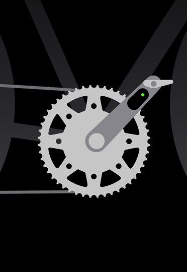 A bicycle wheel display representing Sensor Pairing, indicating that someone has paired their Apple Watch Ultra 2 to their bicycle.