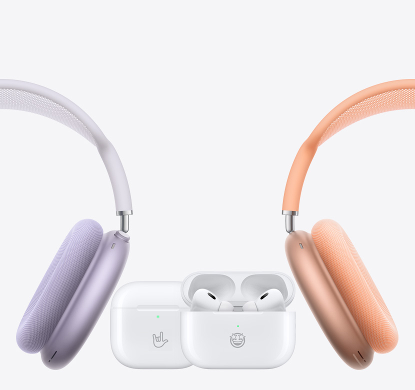 Dvoje AirPods Max za AirPody 2. generace, AirPody 3. generace a AirPody Pro 2. generace.