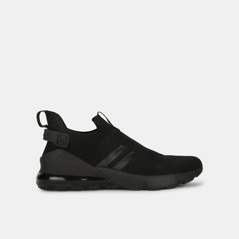 North star black woven design casual slip-on running shoes for men