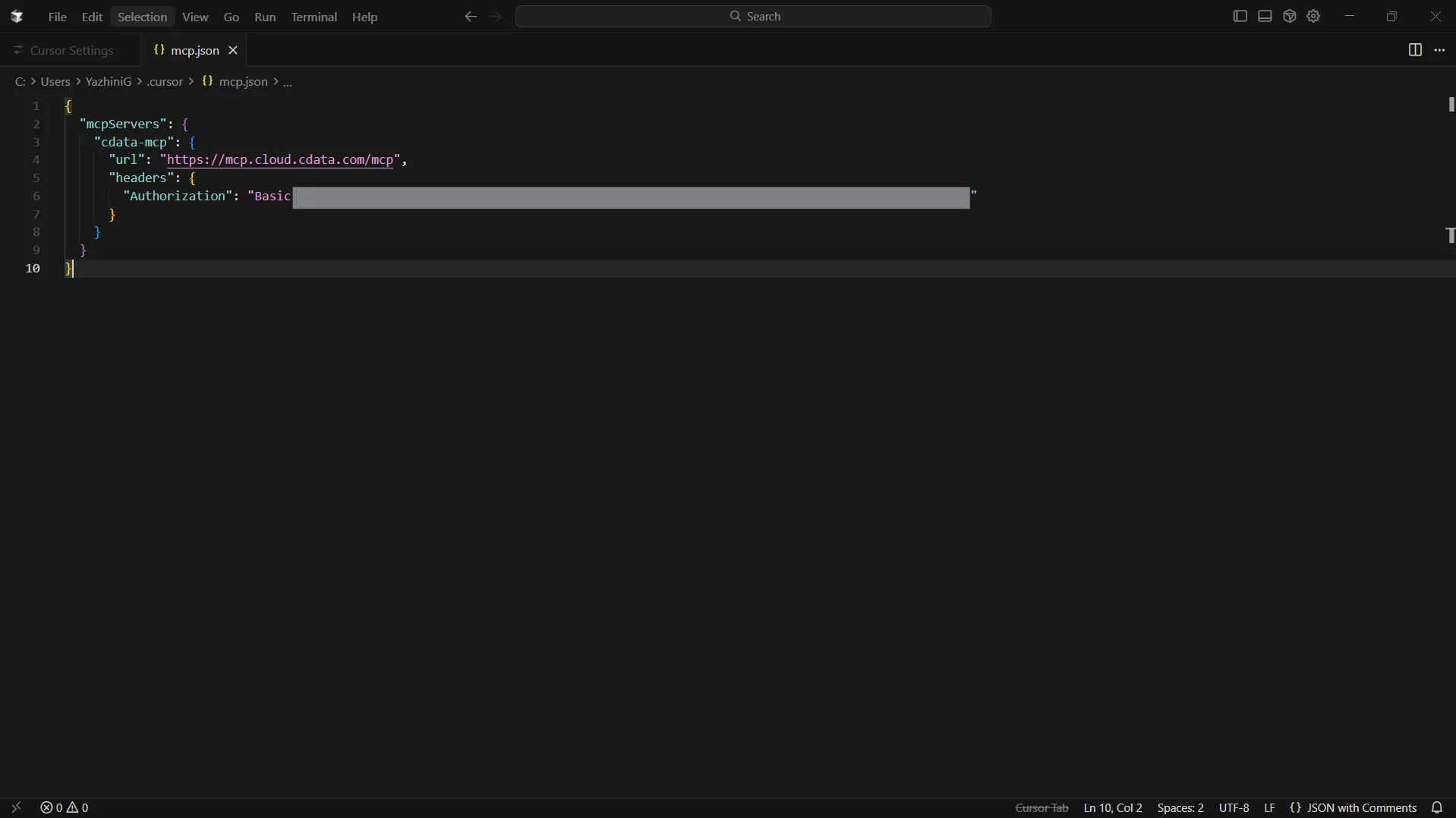 Configuring mcp.json with Connect AI