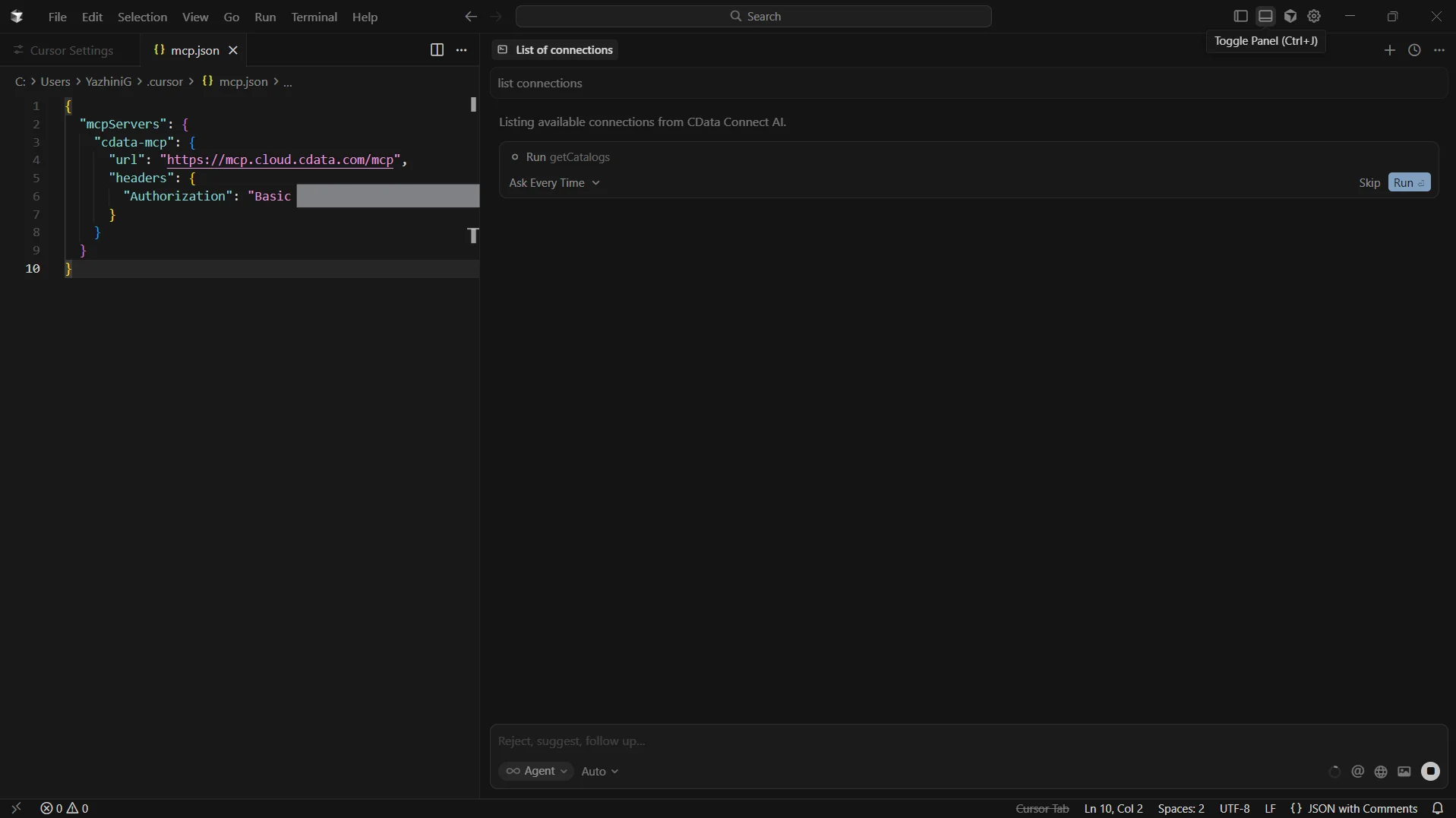 Opening the AI pane
