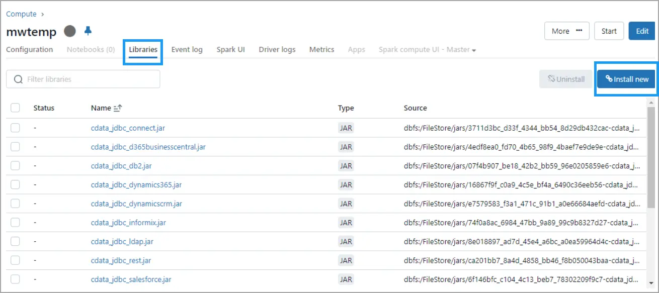 Accessing the Libraries tab in Databricks