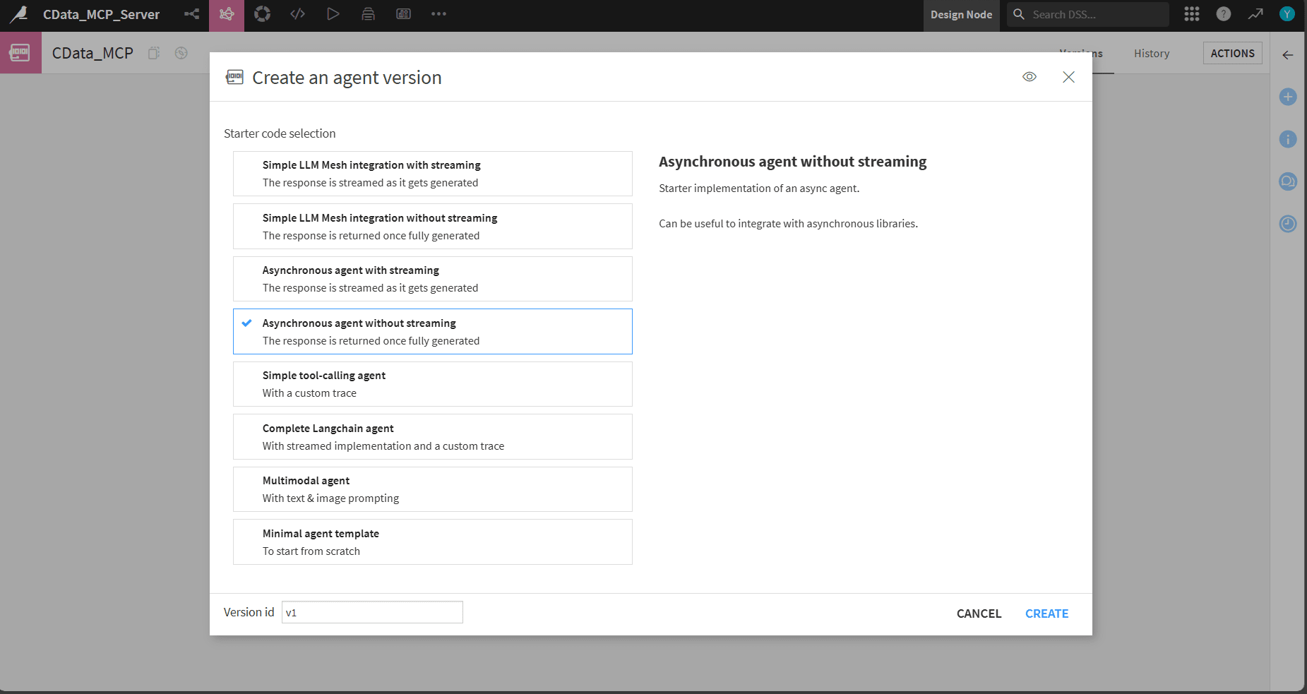 Agent starter selection