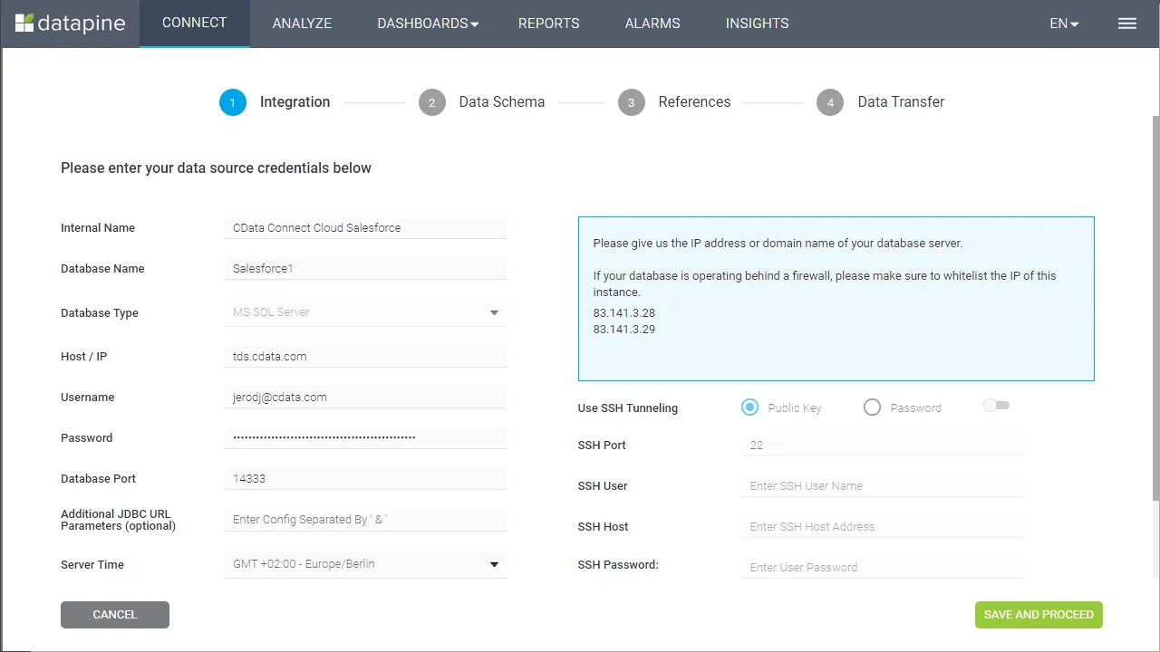 Configuring the connection to CData Connect AI