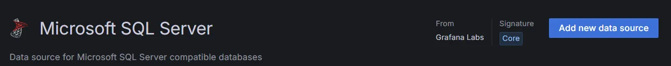 Adding a new Connection in Grafana