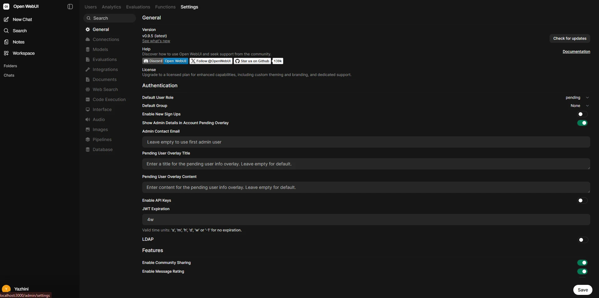 Navigating to Admin Panel settings