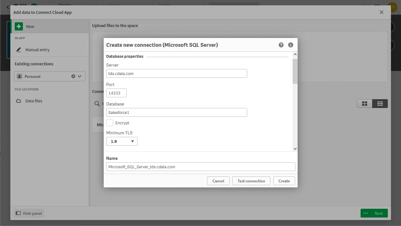 Configuring the connection
