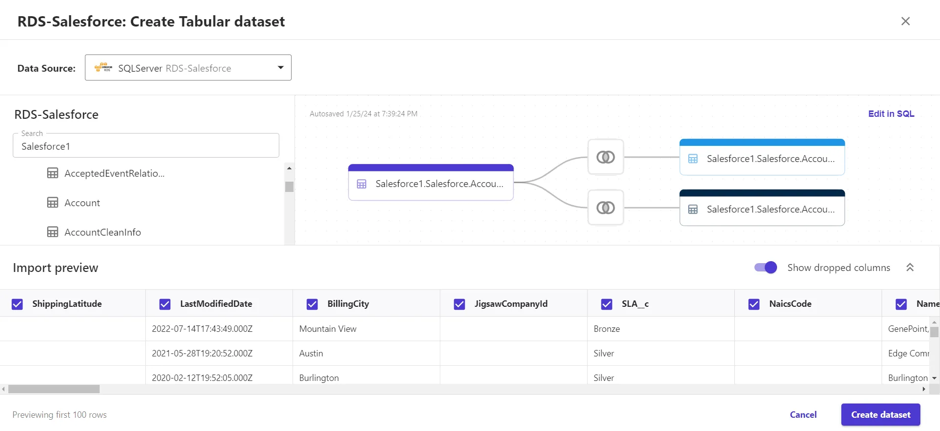 Create the workflow and the dataset