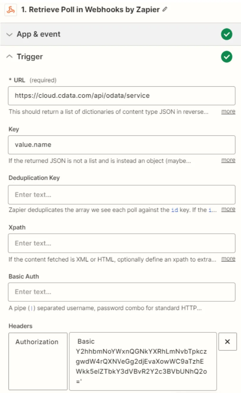 Configuring the connection to Connect AI OData or Workspace URLs.