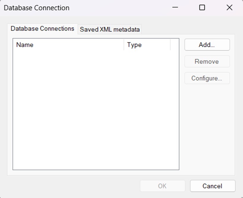 Adding a new Connection.