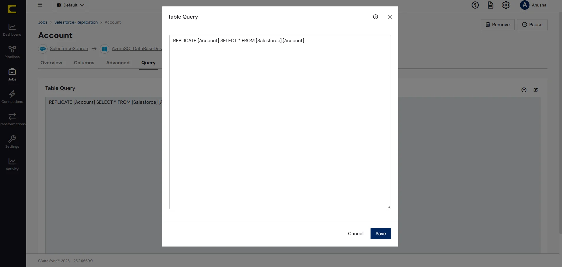 Configure a replication Transform.