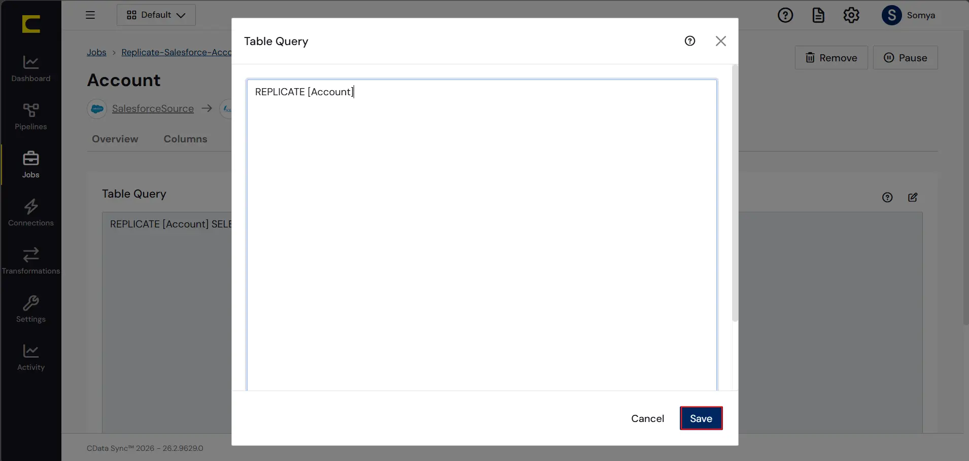 Configure a replication Transform.