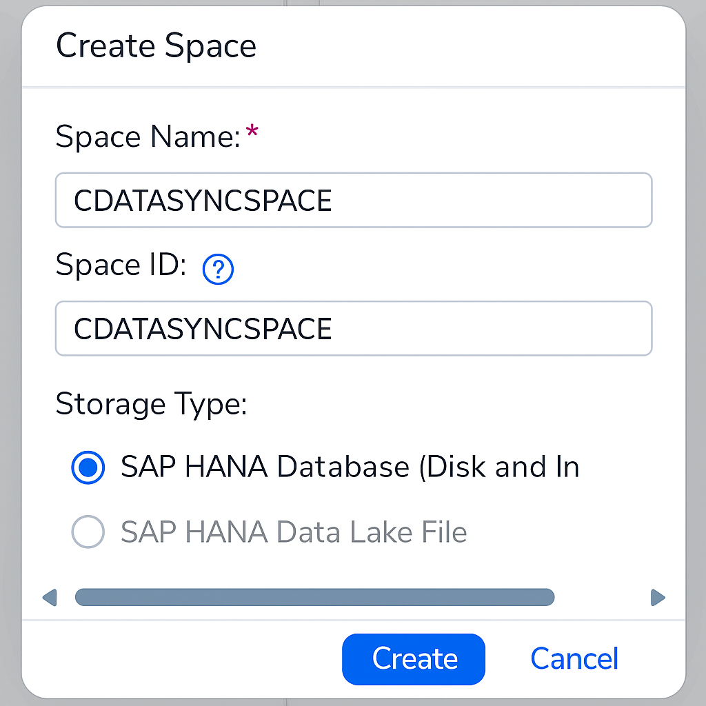 Name SAP Datasphere Space Name SAP Datasphere Space