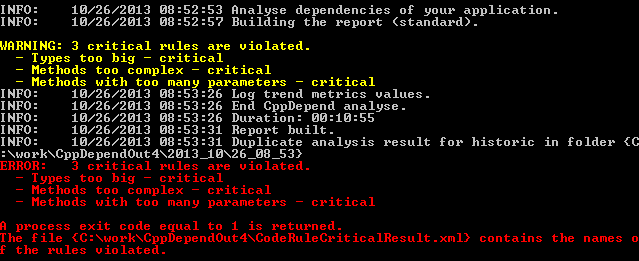 command line critical rules