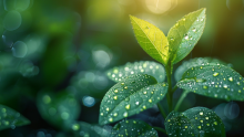 plants with dewdrops