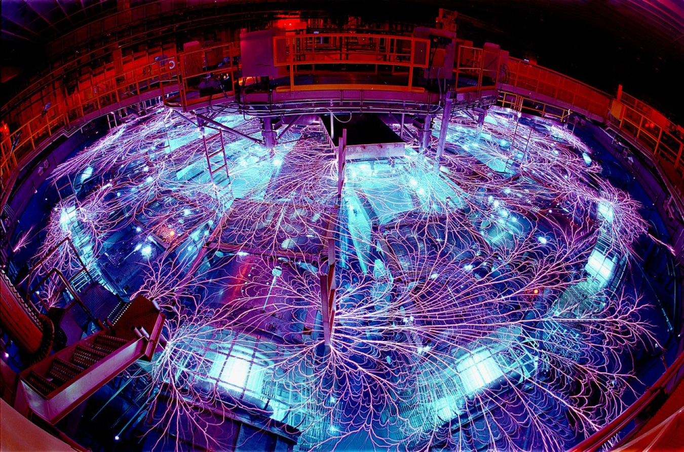 Wires and lights from Sandia National Labs' Z Machine